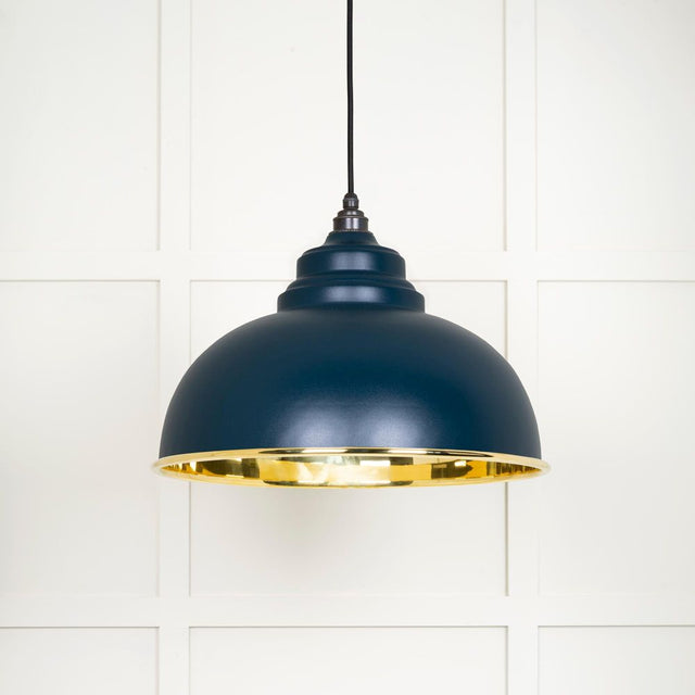 This is an image showing From The Anvil - Smooth Brass Harborne Pendant in Dusk available from trade door handles, quick delivery and discounted prices