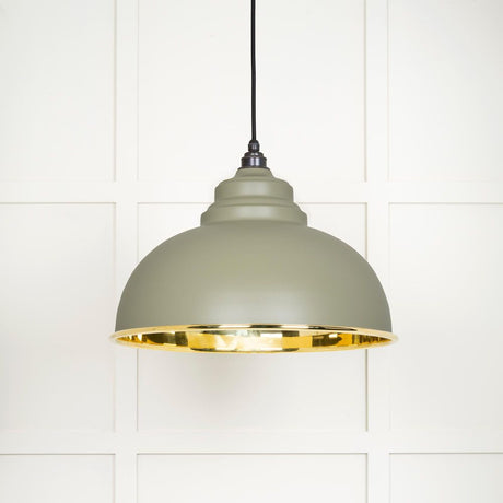 This is an image showing From The Anvil - Smooth Brass Harborne Pendant in Tump available from trade door handles, quick delivery and discounted prices