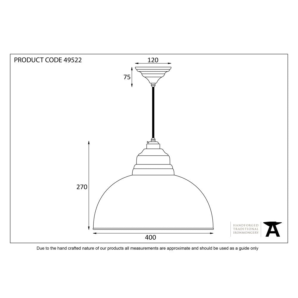 This is an image showing From The Anvil - Smooth Brass Harborne Pendant available from trade door handles, quick delivery and discounted prices