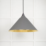 This is an image showing From The Anvil - Hammered Brass Hockley Pendant in Bluff available from trade door handles, quick delivery and discounted prices