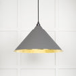 This is an image showing From The Anvil - Hammered Brass Hockley Pendant in Bluff available from trade door handles, quick delivery and discounted prices