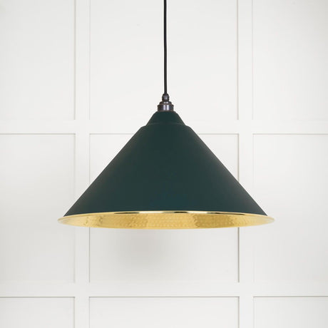 This is an image showing From The Anvil - Hammered Brass Hockley Pendant in Dingle available from trade door handles, quick delivery and discounted prices