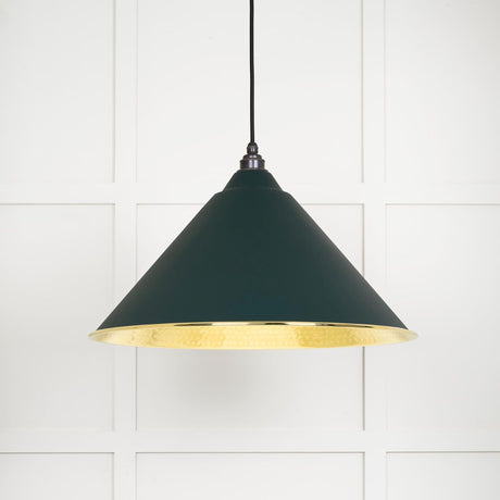 This is an image showing From The Anvil - Hammered Brass Hockley Pendant in Dingle available from trade door handles, quick delivery and discounted prices