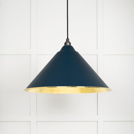 This is an image showing From The Anvil - Hammered Brass Hockley Pendant in Dusk available from trade door handles, quick delivery and discounted prices