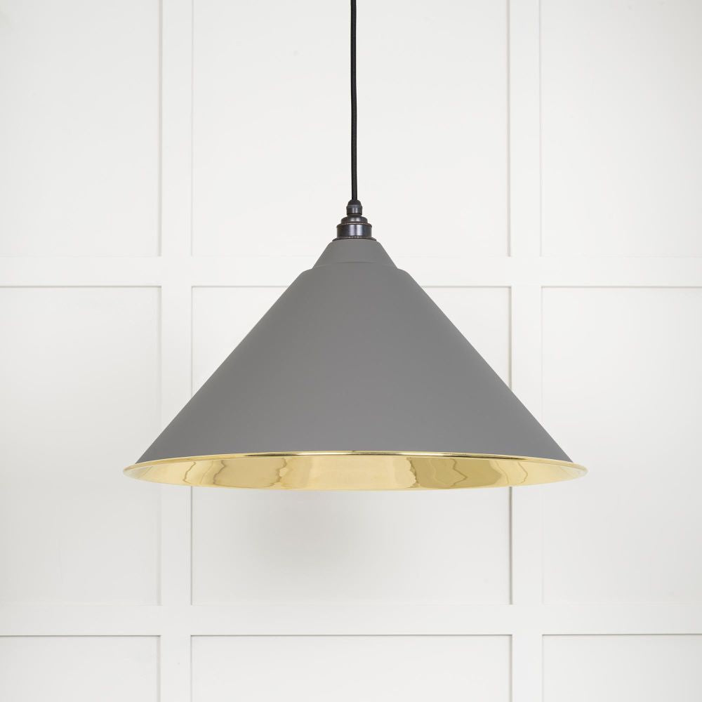 This is an image showing From The Anvil - Smooth Brass Hockley Pendant in Bluff available from trade door handles, quick delivery and discounted prices