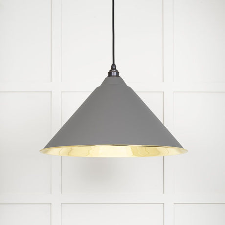 This is an image showing From The Anvil - Smooth Brass Hockley Pendant in Bluff available from trade door handles, quick delivery and discounted prices
