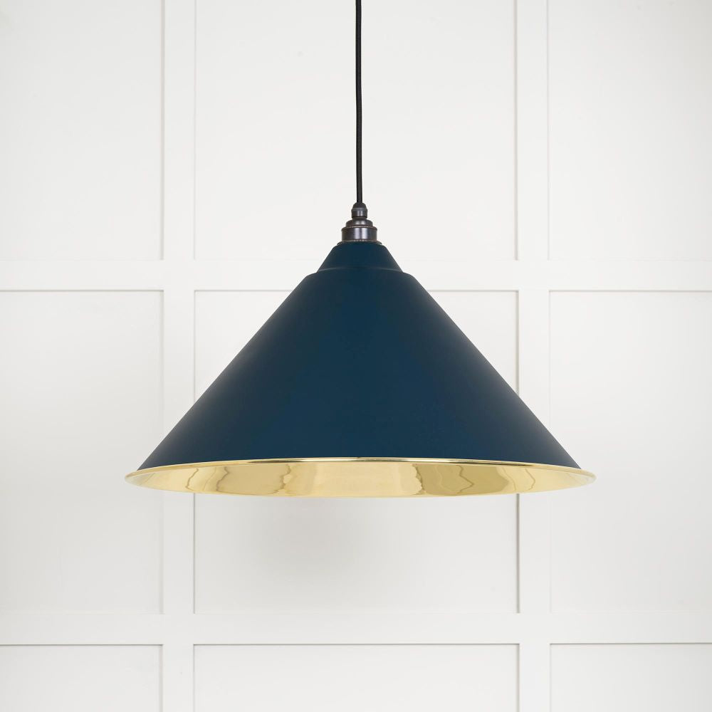 This is an image showing From The Anvil - Smooth Brass Hockley Pendant in Dusk available from trade door handles, quick delivery and discounted prices