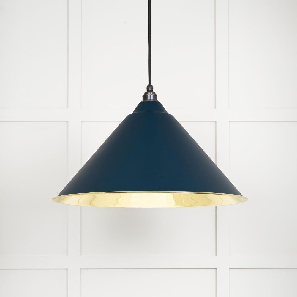 This is an image showing From The Anvil - Smooth Brass Hockley Pendant in Dusk available from trade door handles, quick delivery and discounted prices