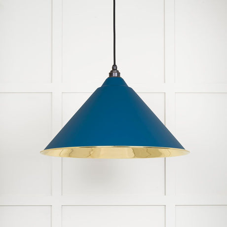 This is an image showing From The Anvil - Smooth Brass Hockley Pendant in Upstream available from trade door handles, quick delivery and discounted prices