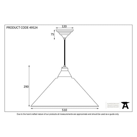 This is an image showing From The Anvil - Smooth Brass Hockley Pendant available from trade door handles, quick delivery and discounted prices