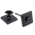 This is an image showing From The Anvil - Matt Black Round Thumbturn Set (Square) available from trade door handles, quick delivery and discounted prices