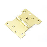 This is an image showing From The Anvil - Polished Brass 4" x 3" x 5"  Parliament Hinge (pair) ss available from trade door handles, quick delivery and discounted prices