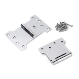 This is an image showing From The Anvil - Polished Chrome 4" x 4" x 6"  Parliament Hinge (pair) ss available from trade door handles, quick delivery and discounted prices