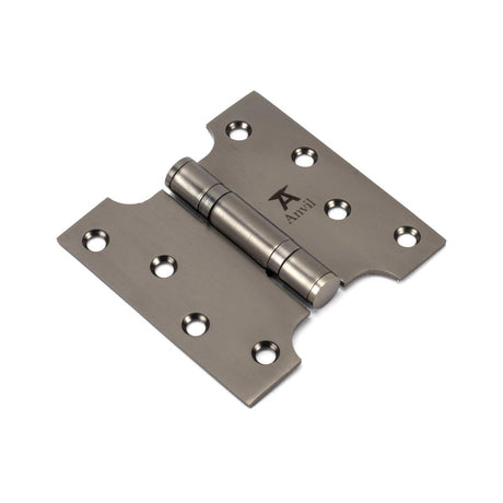 This is an image showing From The Anvil - Aged Bronze 4" x 2" x 4"  Parliament Hinge (pair) ss available from trade door handles, quick delivery and discounted prices