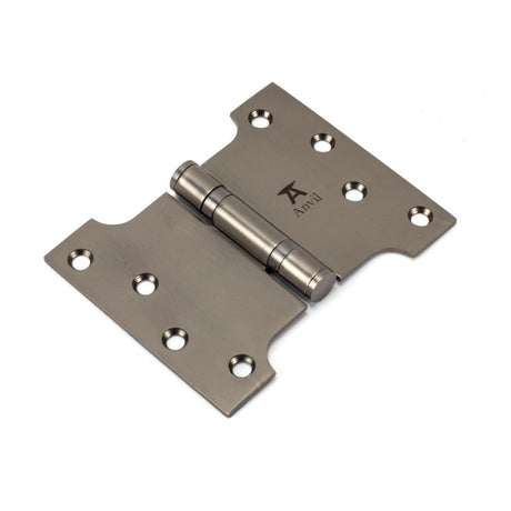 This is an image showing From The Anvil - Aged Bronze 4" x 3" x 5"  Parliament Hinge (pair) ss available from trade door handles, quick delivery and discounted prices