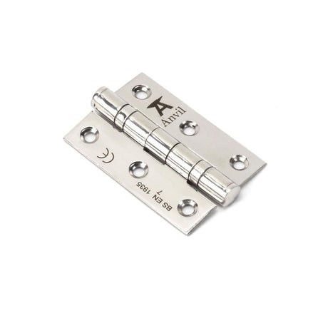 This is an image showing From The Anvil - Polished SS 3" Ball Bearing Butt Hinge (pair) available from trade door handles, quick delivery and discounted prices