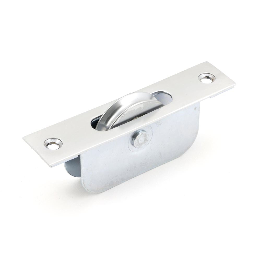 This is an image showing From The Anvil - Satin Chrome Square Ended Sash Pulley 75kg available from trade door handles, quick delivery and discounted prices