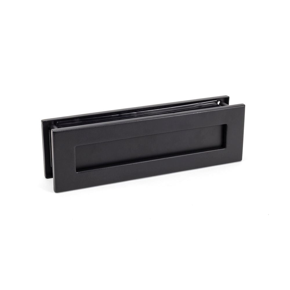 This is an image showing From The Anvil - Matt Black Traditional Letterbox available from trade door handles, quick delivery and discounted prices