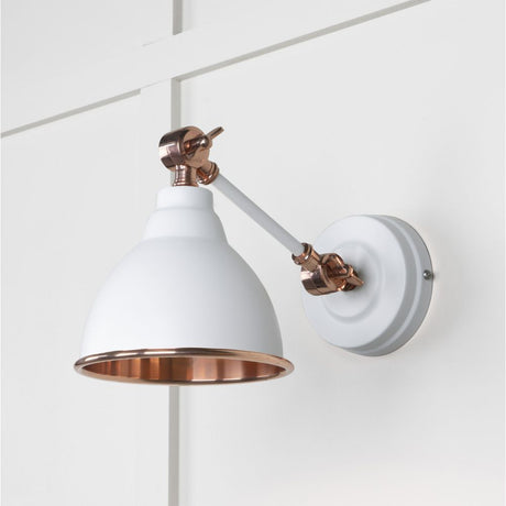 This is an image showing From The Anvil - Smooth Copper Brindley Wall Light in Flock available from trade door handles, quick delivery and discounted prices