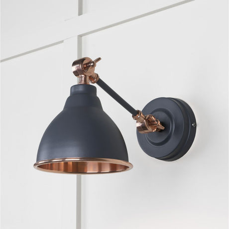 This is an image showing From The Anvil - Smooth Copper Brindley Wall Light in Slate available from trade door handles, quick delivery and discounted prices