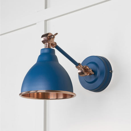 This is an image showing From The Anvil - Smooth Copper Brindley Wall Light in Upstream available from trade door handles, quick delivery and discounted prices