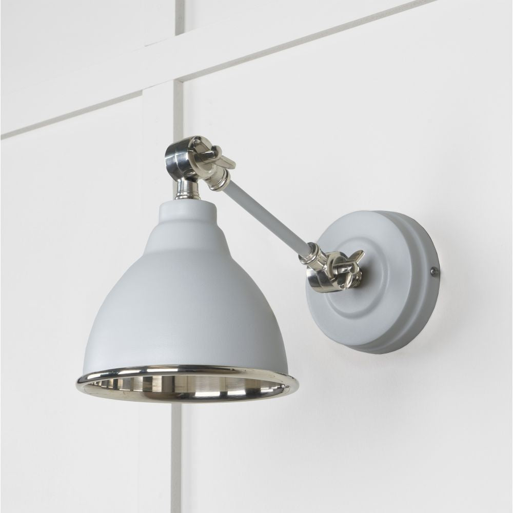 This is an image showing From The Anvil - Smooth Nickel Brindley Wall Light in Birch available from trade door handles, quick delivery and discounted prices