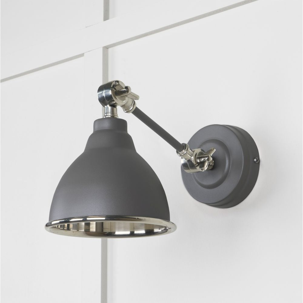 This is an image showing From The Anvil - Smooth Nickel Brindley Wall Light in Bluff available from trade door handles, quick delivery and discounted prices