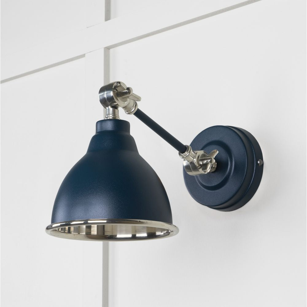 This is an image showing From The Anvil - Smooth Nickel Brindley Wall Light in Dusk available from trade door handles, quick delivery and discounted prices