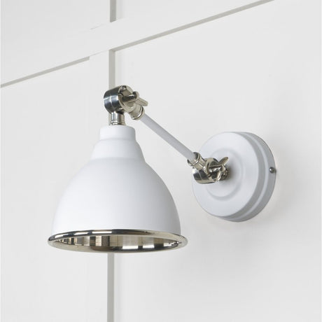 This is an image showing From The Anvil - Smooth Nickel Brindley Wall Light in Flock available from trade door handles, quick delivery and discounted prices