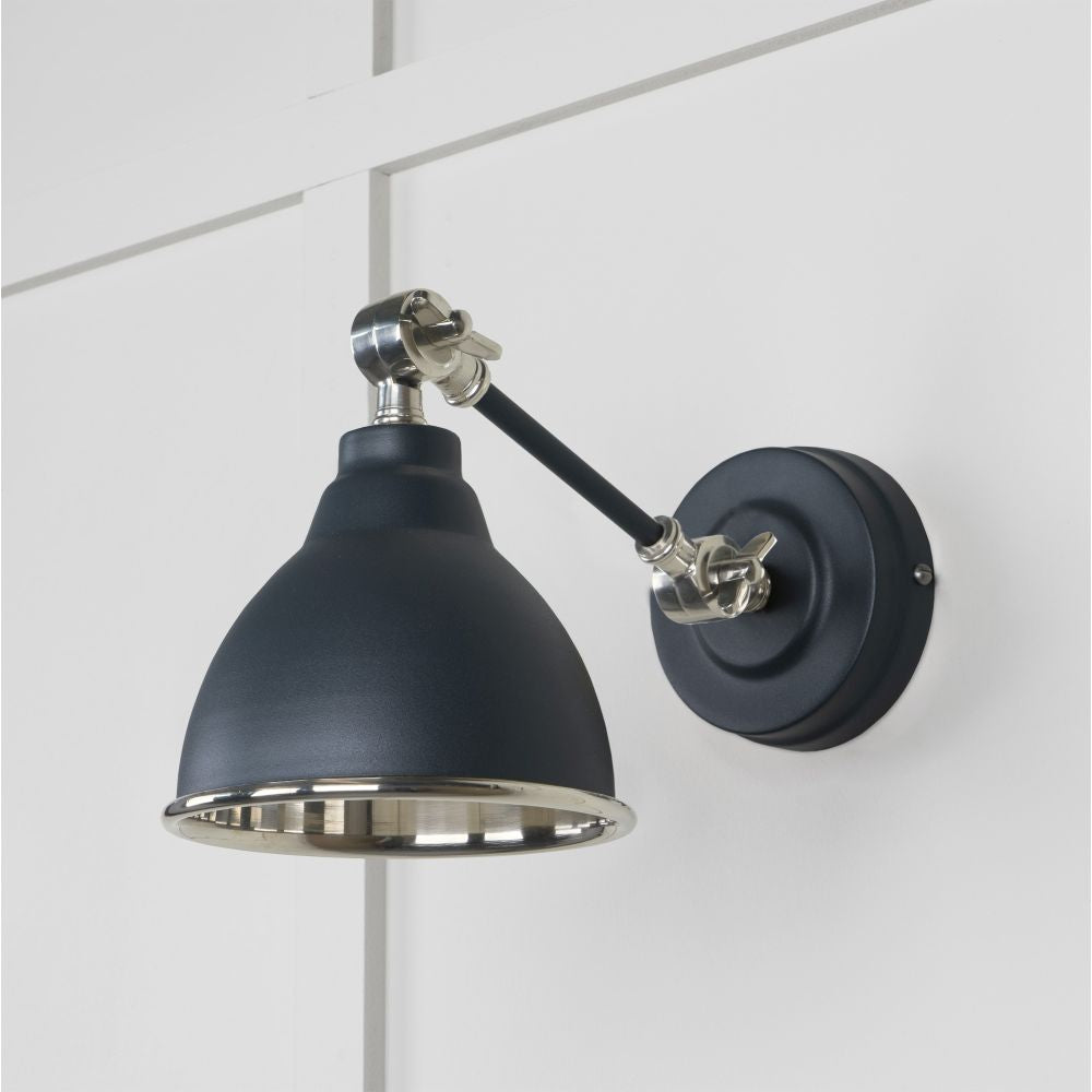 This is an image showing From The Anvil - Smooth Nickel Brindley Wall Light in Soot available from trade door handles, quick delivery and discounted prices