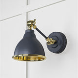This is an image showing From The Anvil - Smooth Brass Brindley Wall Light in Slate available from trade door handles, quick delivery and discounted prices