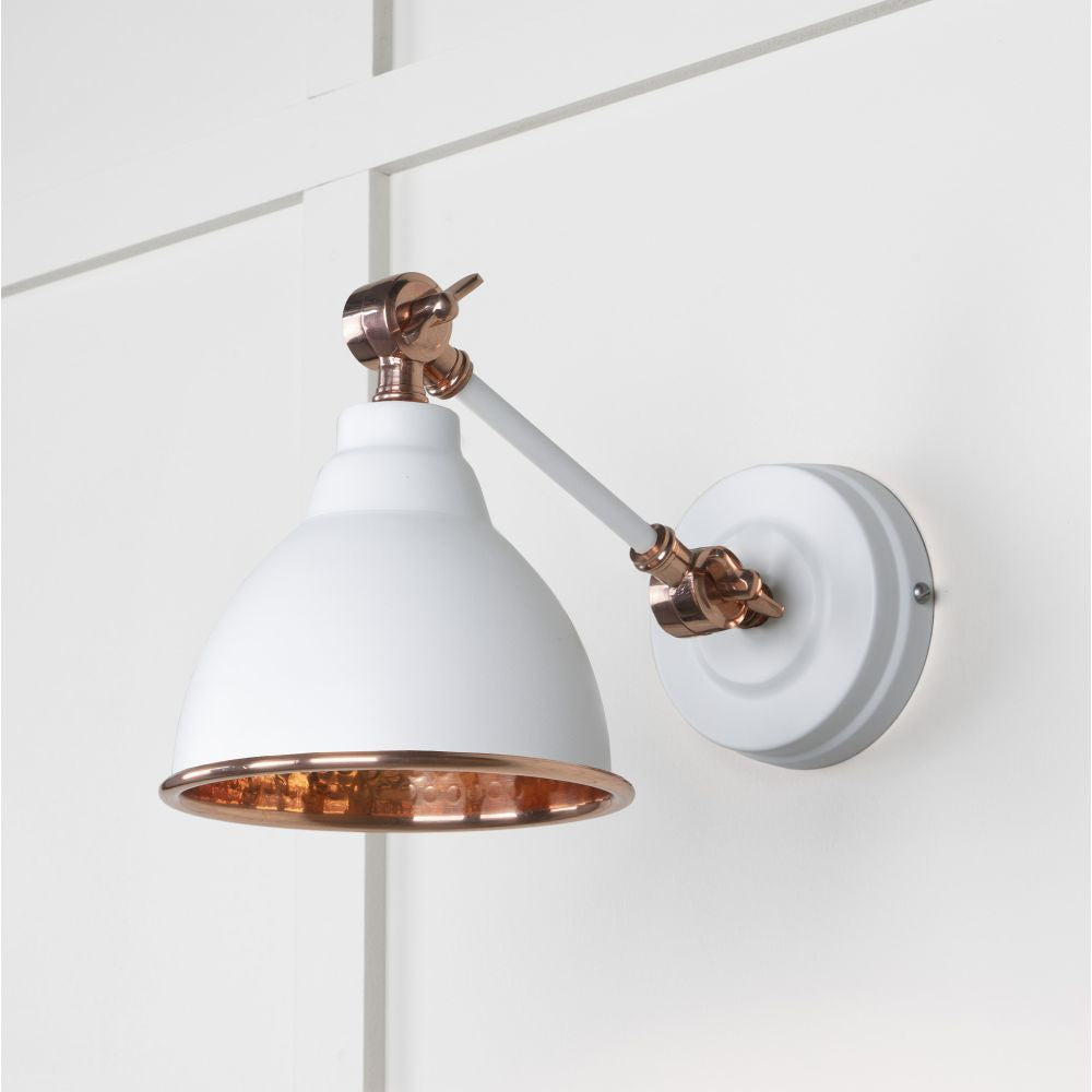 This is an image showing From The Anvil - Hammered Copper Brindley Wall Light in Flock available from trade door handles, quick delivery and discounted prices