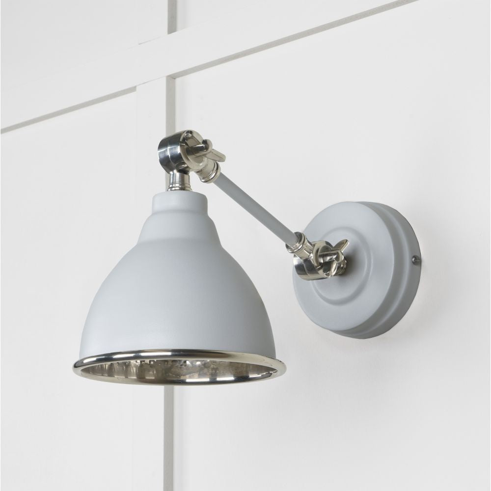 This is an image showing From The Anvil - Hammered Nickel Brindley Wall Light in Birch available from trade door handles, quick delivery and discounted prices