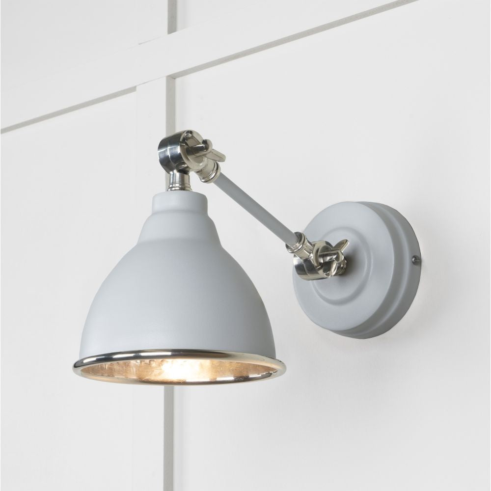 This is an image showing From The Anvil - Hammered Nickel Brindley Wall Light in Birch available from trade door handles, quick delivery and discounted prices