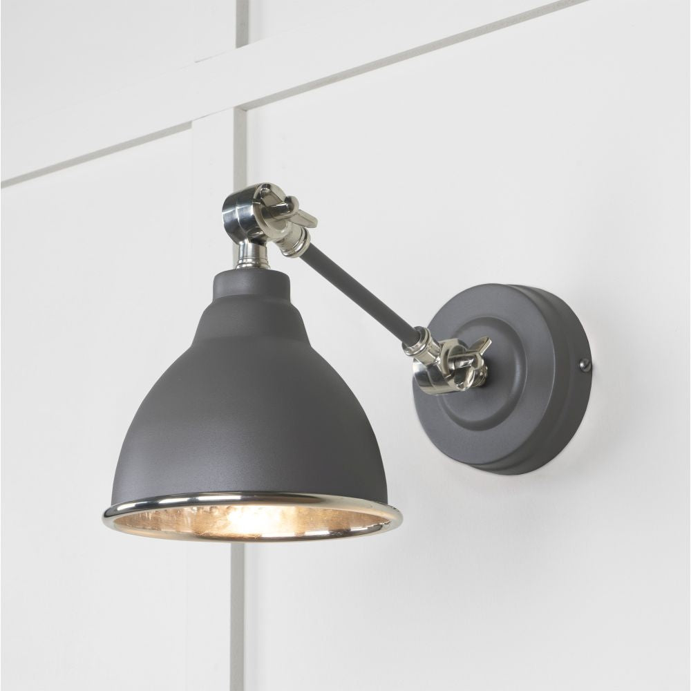 This is an image showing From The Anvil - Hammered Nickel Brindley Wall Light in Bluff available from trade door handles, quick delivery and discounted prices