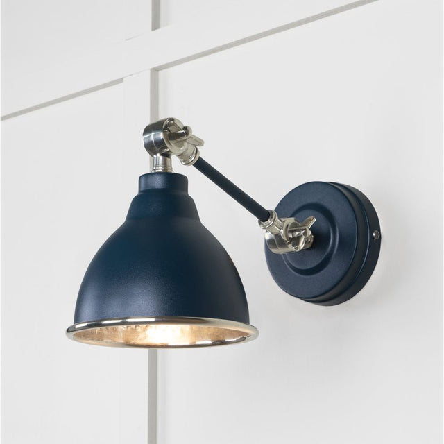 This is an image showing From The Anvil - Hammered Nickel Brindley Wall Light in Dusk available from trade door handles, quick delivery and discounted prices