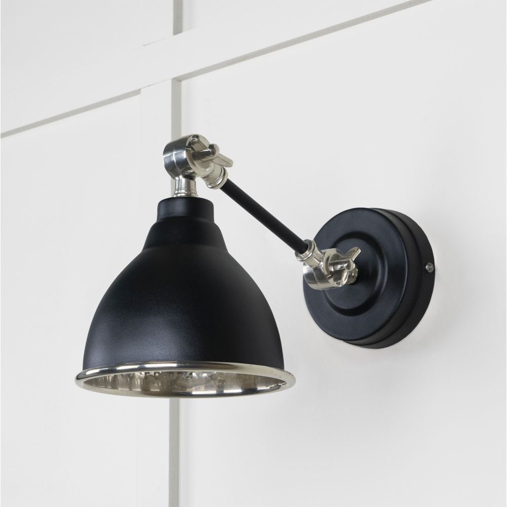 This is an image showing From The Anvil - Hammered Nickel Brindley Wall Light in Elan Black available from trade door handles, quick delivery and discounted prices