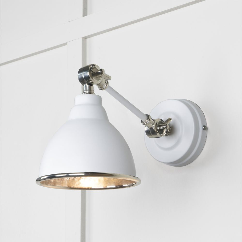 This is an image showing From The Anvil - Hammered Nickel Brindley Wall Light in Flock available from trade door handles, quick delivery and discounted prices