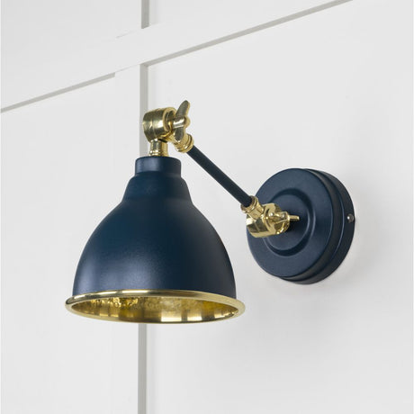 This is an image showing From The Anvil - Hammered Brass Brindley Wall Light in Dusk available from trade door handles, quick delivery and discounted prices