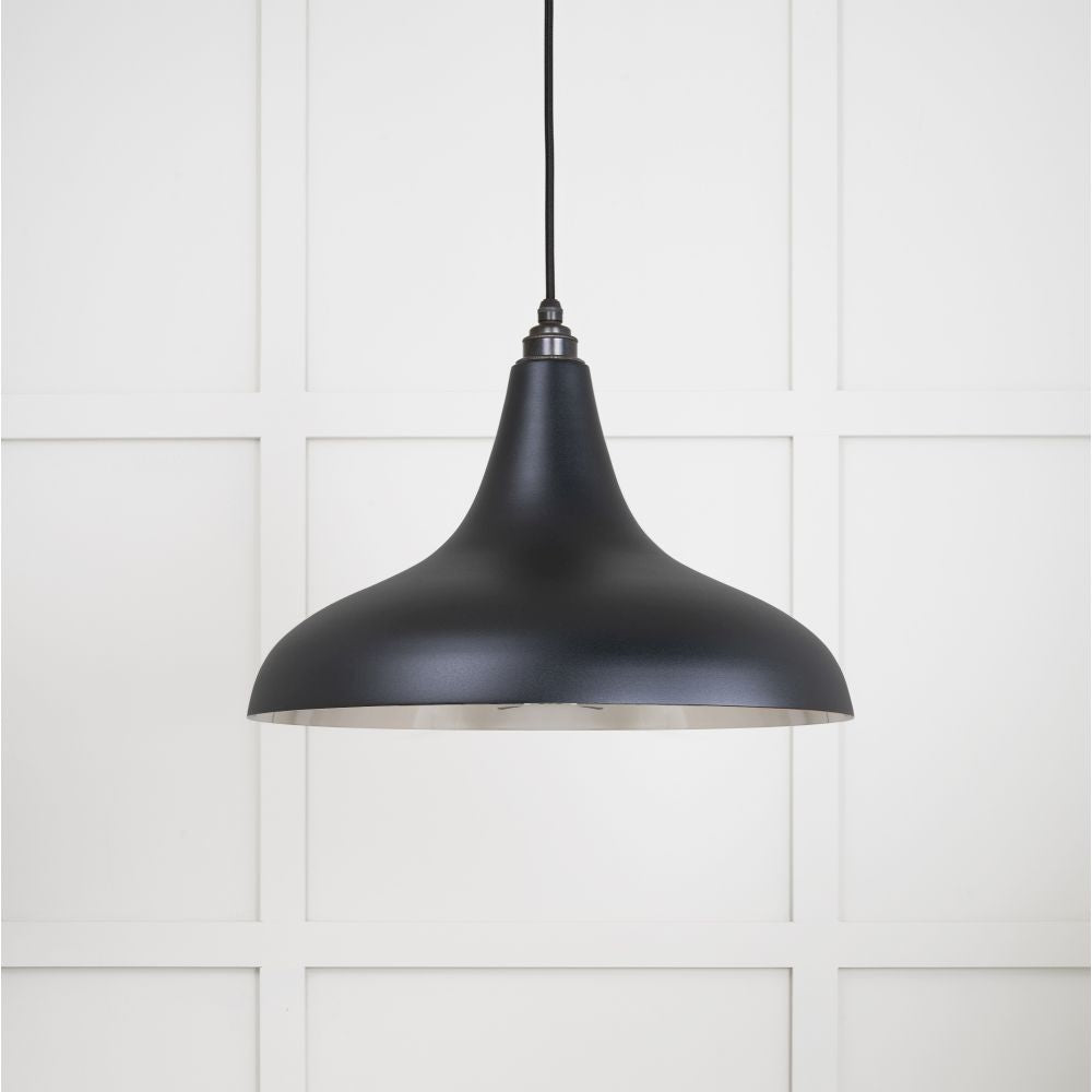 This is an image showing From The Anvil - Smooth Nickel Frankley Pendant in Elan Black available from trade door handles, quick delivery and discounted prices
