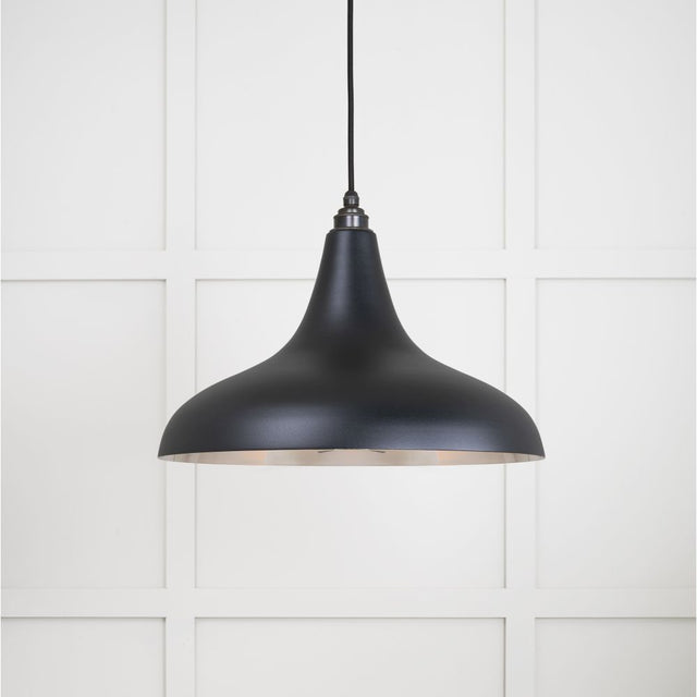 This is an image showing From The Anvil - Smooth Nickel Frankley Pendant in Elan Black available from trade door handles, quick delivery and discounted prices