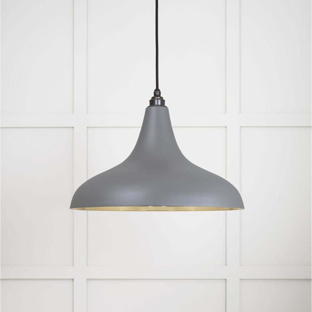 This is an image showing From The Anvil - Smooth Brass Frankley Pendant in Bluff available from trade door handles, quick delivery and discounted prices