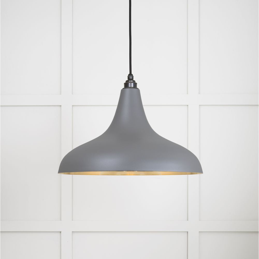 This is an image showing From The Anvil - Smooth Brass Frankley Pendant in Bluff available from trade door handles, quick delivery and discounted prices