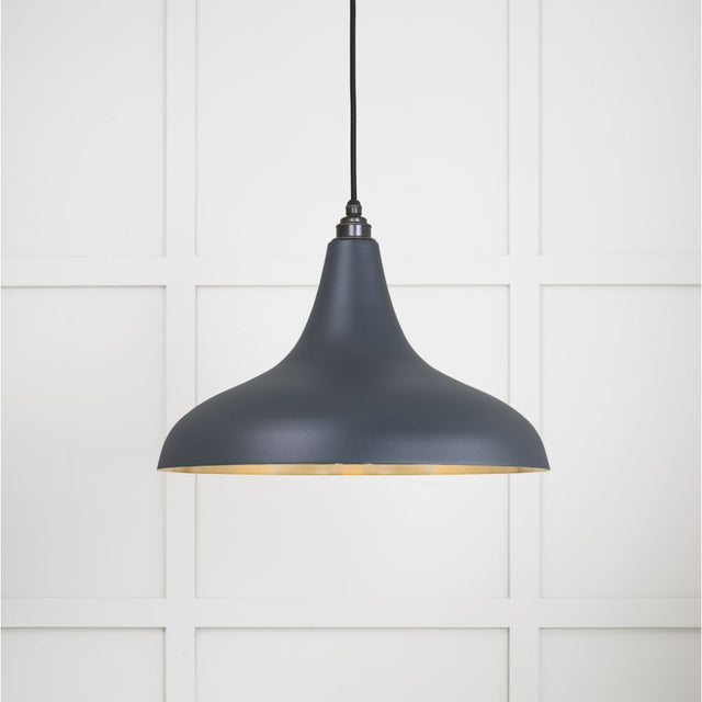 This is an image showing From The Anvil - Smooth Brass Frankley Pendant in Soot available from trade door handles, quick delivery and discounted prices