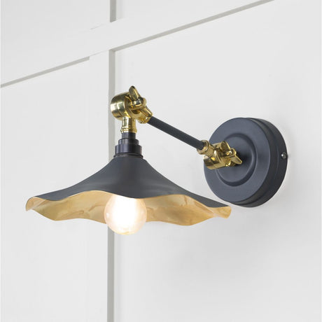 This is an image showing From The Anvil - Smooth Brass Flora Wall Light in Slate available from trade door handles, quick delivery and discounted prices