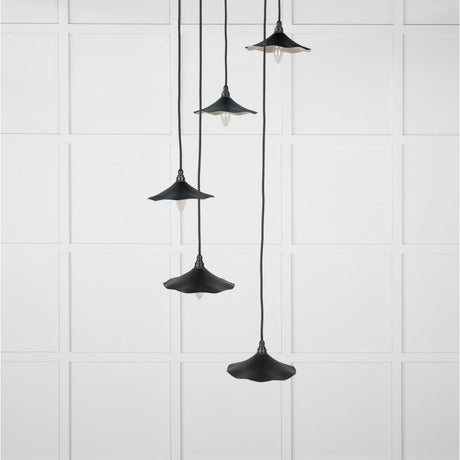 This is an image showing From The Anvil - Smooth Nickel Flora Cluster Pendant in Elan Black available from trade door handles, quick delivery and discounted prices