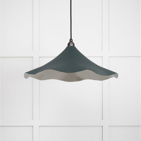 This is an image showing From The Anvil - Smooth Nickel Flora Pendant in Dingle available from trade door handles, quick delivery and discounted prices