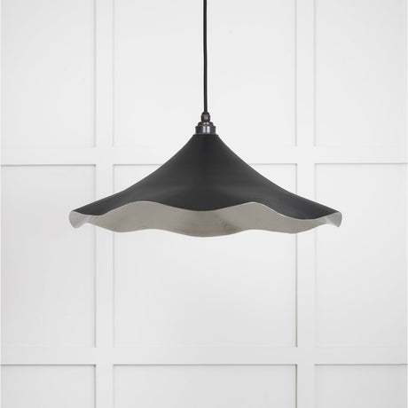 This is an image showing From The Anvil - Smooth Nickel Flora Pendant in Elan Black available from trade door handles, quick delivery and discounted prices