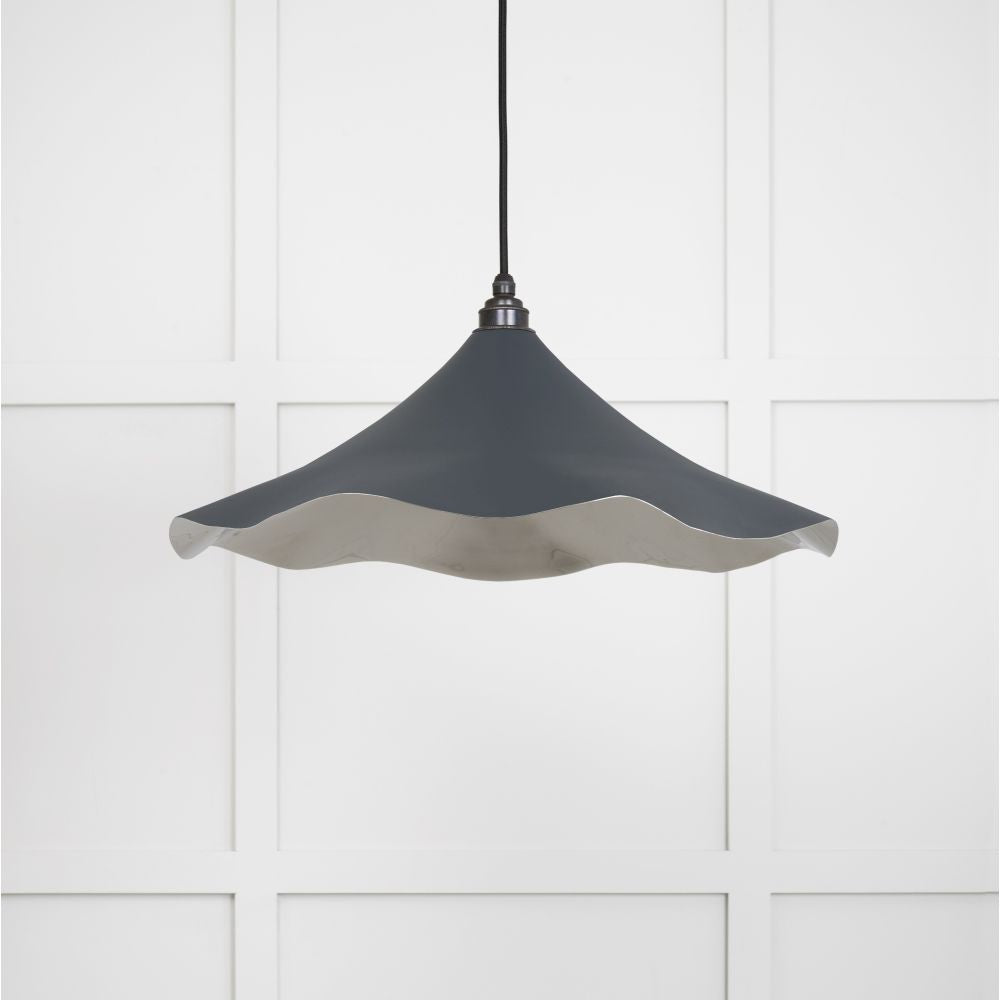 This is an image showing From The Anvil - Smooth Nickel Flora Pendant in Soot available from trade door handles, quick delivery and discounted prices