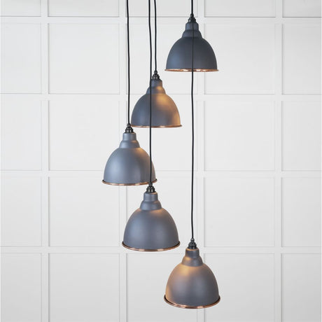 This is an image showing From The Anvil - Smooth Copper Brindley Cluster Pendant in Slate available from trade door handles, quick delivery and discounted prices